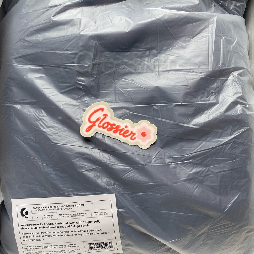 NWT Glossier SOHO GRAPHITE hoodie